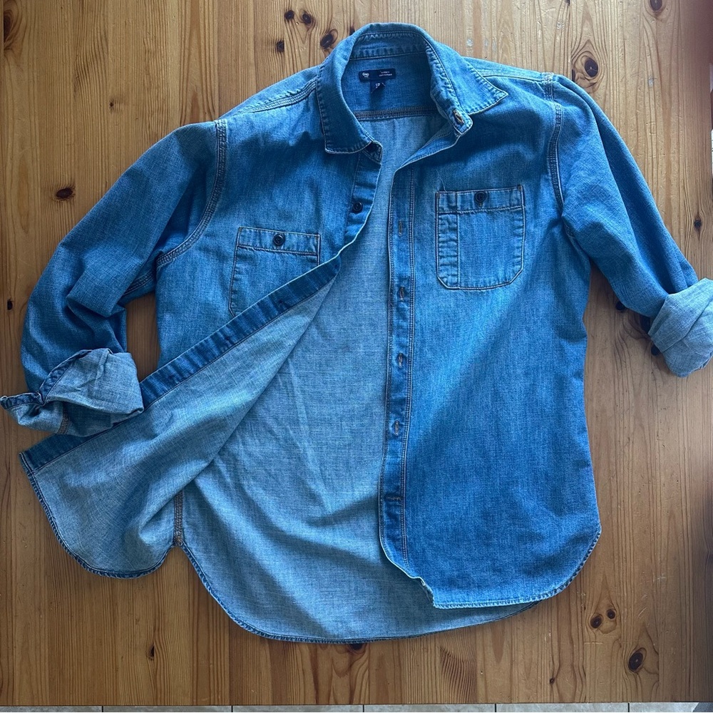 GAP denim button-down.